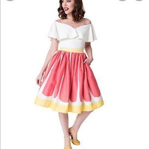 Collectif grapefruit skirt